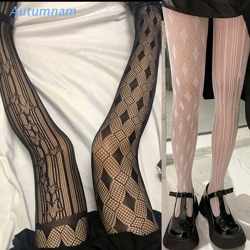 Quần tất lưới họa tiết ngôi sao đính đá phong cách Harajuku dành cho nữ