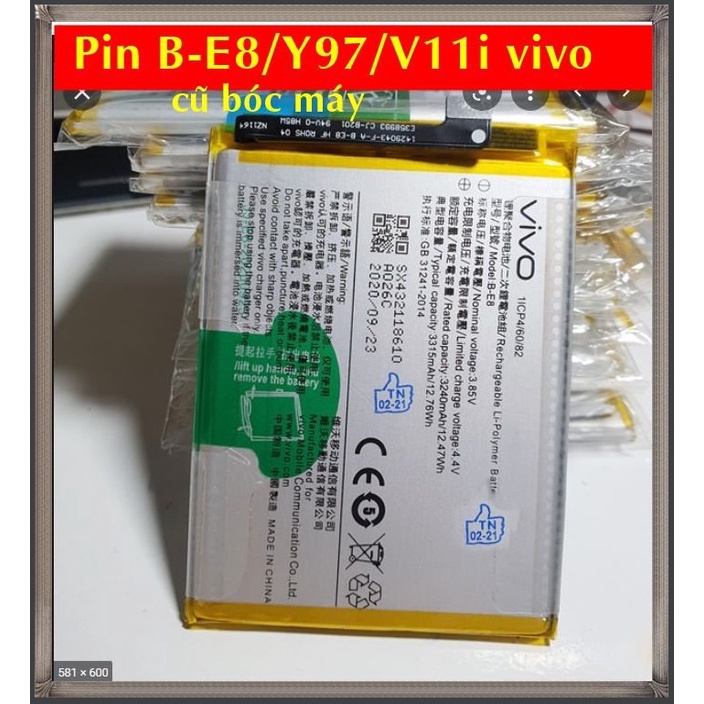 Pin B-E8/Y97/V11i VIVO cũ bóc máy
