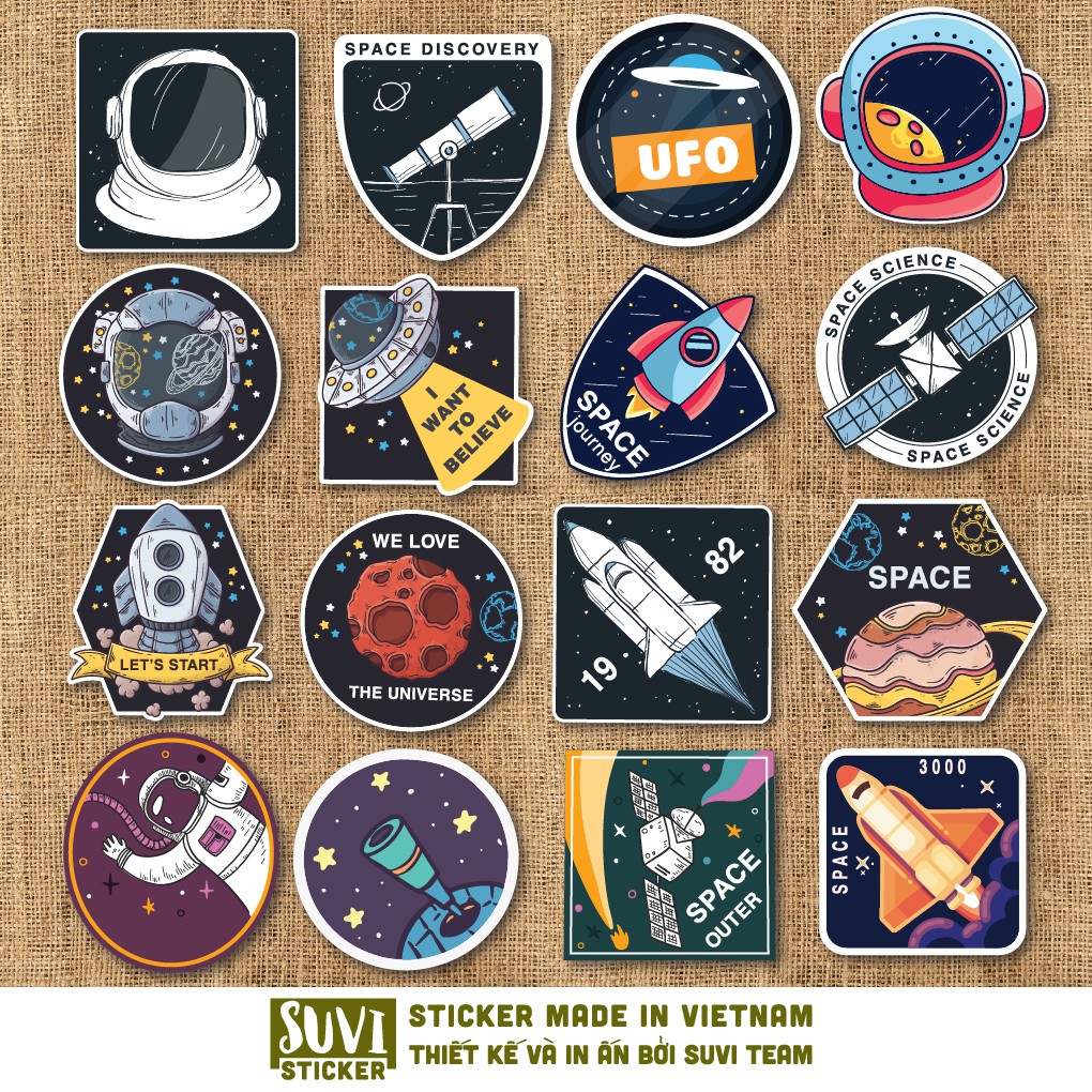 50 Sticker Galaxy Pack chống nước sticker dán laptop, điện thoại, đàn guitar, mũ bảo hiểm, vali. MSP: G03