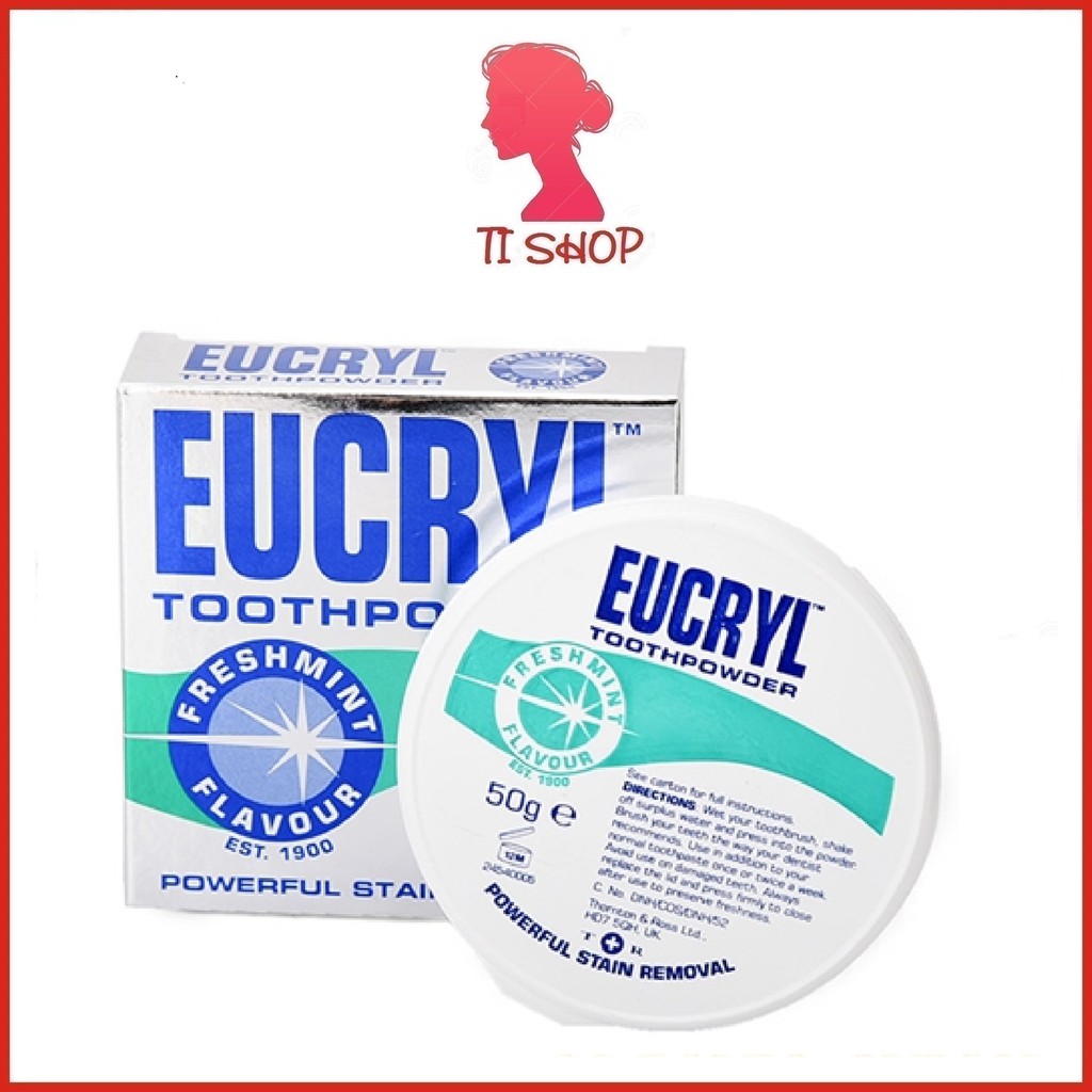 Bột trắng răng FREESHIP Bột trắng răng Eucryl Toothpowder Anh hương bạc hà dịu nhẹ