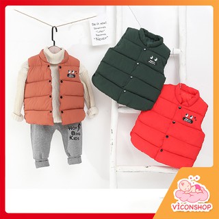 Áo Phao Ghi Lê Thời Trang Cho Bé Trai, Bé Gái