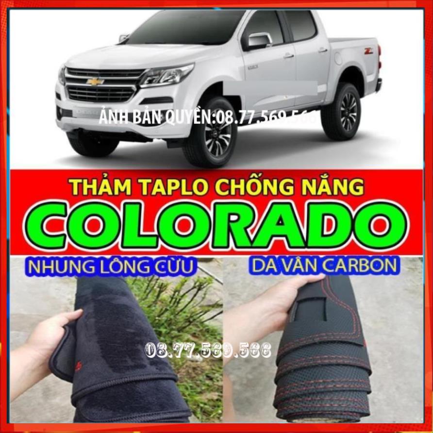 THAM TAPLO CHEVROLET COLORADO DA VÂN GỖ DA CARBON NHUNG LÔNG CỪU 3 LỚP CÓ CHỐNG TRƯỢT THẢM PHỦ LÓT CHE NẮNG TAPLO