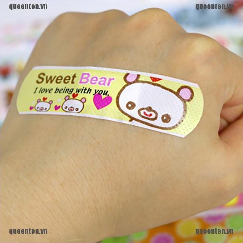 [Hàng mới về] Bộ 120 băng cá nhân thoáng khí chống thấm nước họa tiết hoạt hình xinh xắn