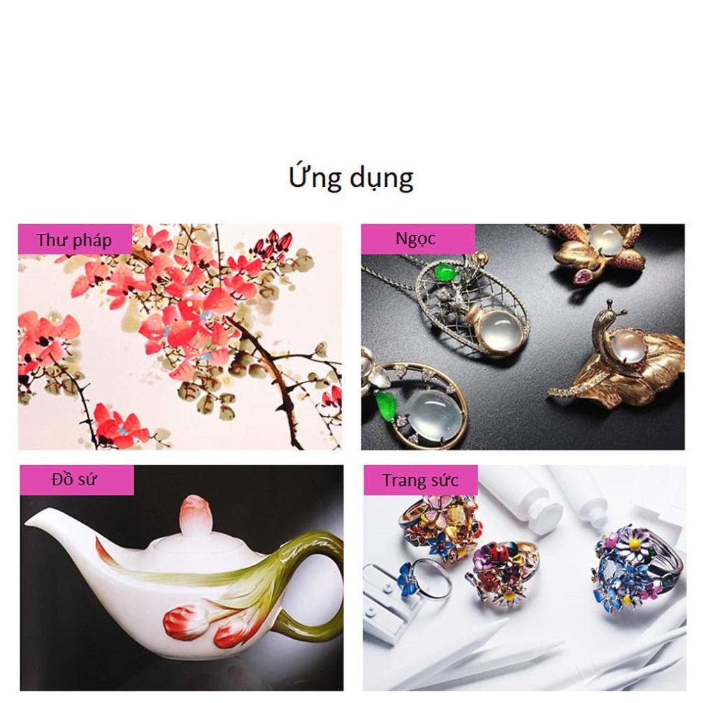 Kính lúp móc khóa phóng đại 40x có đèn led trợ sáng