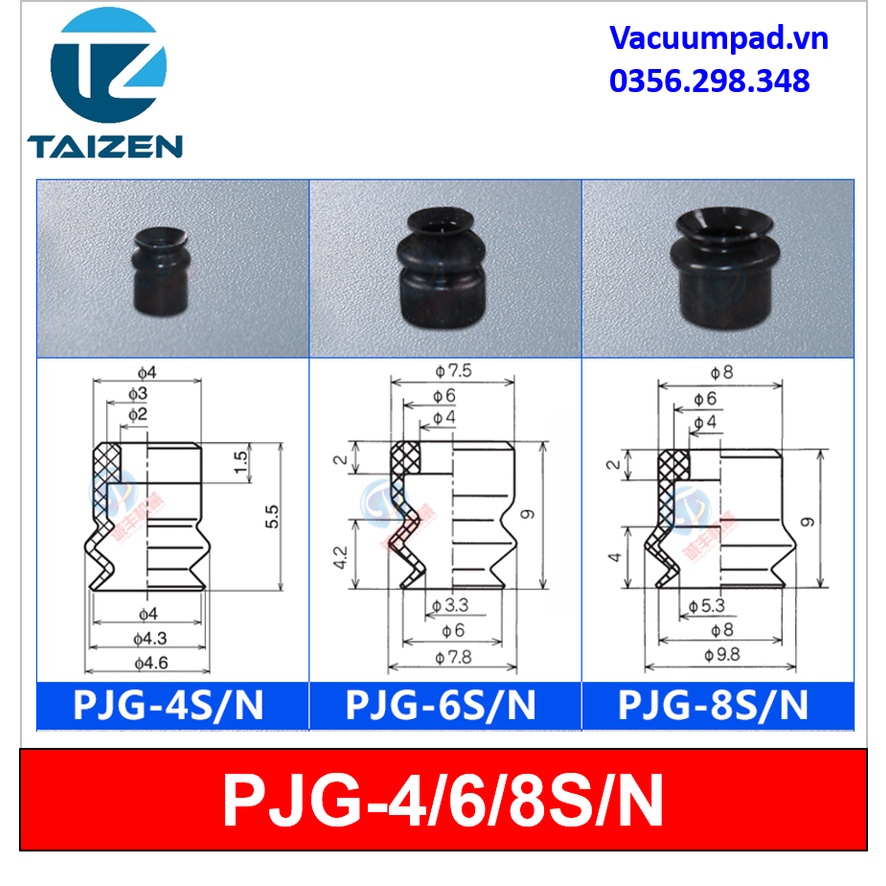 Giác hút chân không, đầu hút khí nén PJG-2~80