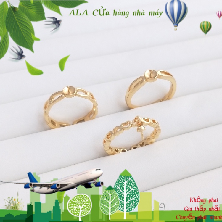 💖Đồ trang sức DIY💖Vòng Đỡ Túi Xách Đính Hạt Pha Lê 14K Màu Vàng Đồng Thủ Công DIY【nhẫn】