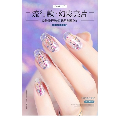 Set nhũ sieu sang trang trí móng 12 màu