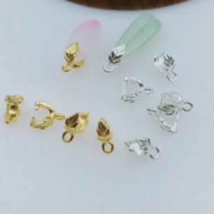 1-5 kẹp móc gắn mặt dây chuyền hình chiếc lá xinh xắn