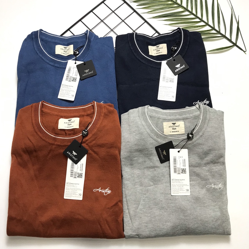 Áo len nam Aristino  thiết kế đơn giản  chất mềm mại thoáng khí AWO005W1