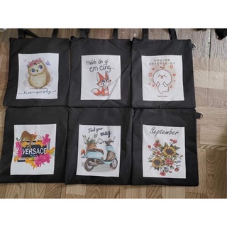 Túi Tote in hình kute 🎀 Túi Tote Vải canvas Đẹp Cực Hot có khóa miệng