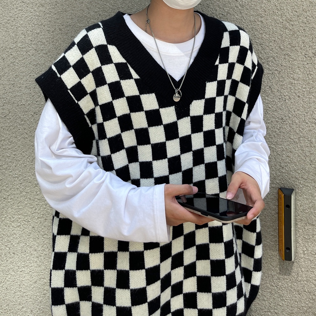 Áo Khoác Cardigan Dệt Kim Cổ Chữ V Dáng Rộng Phong Cách Hong Kong Thời Trang Xuân Thu Cho Nam Fru110