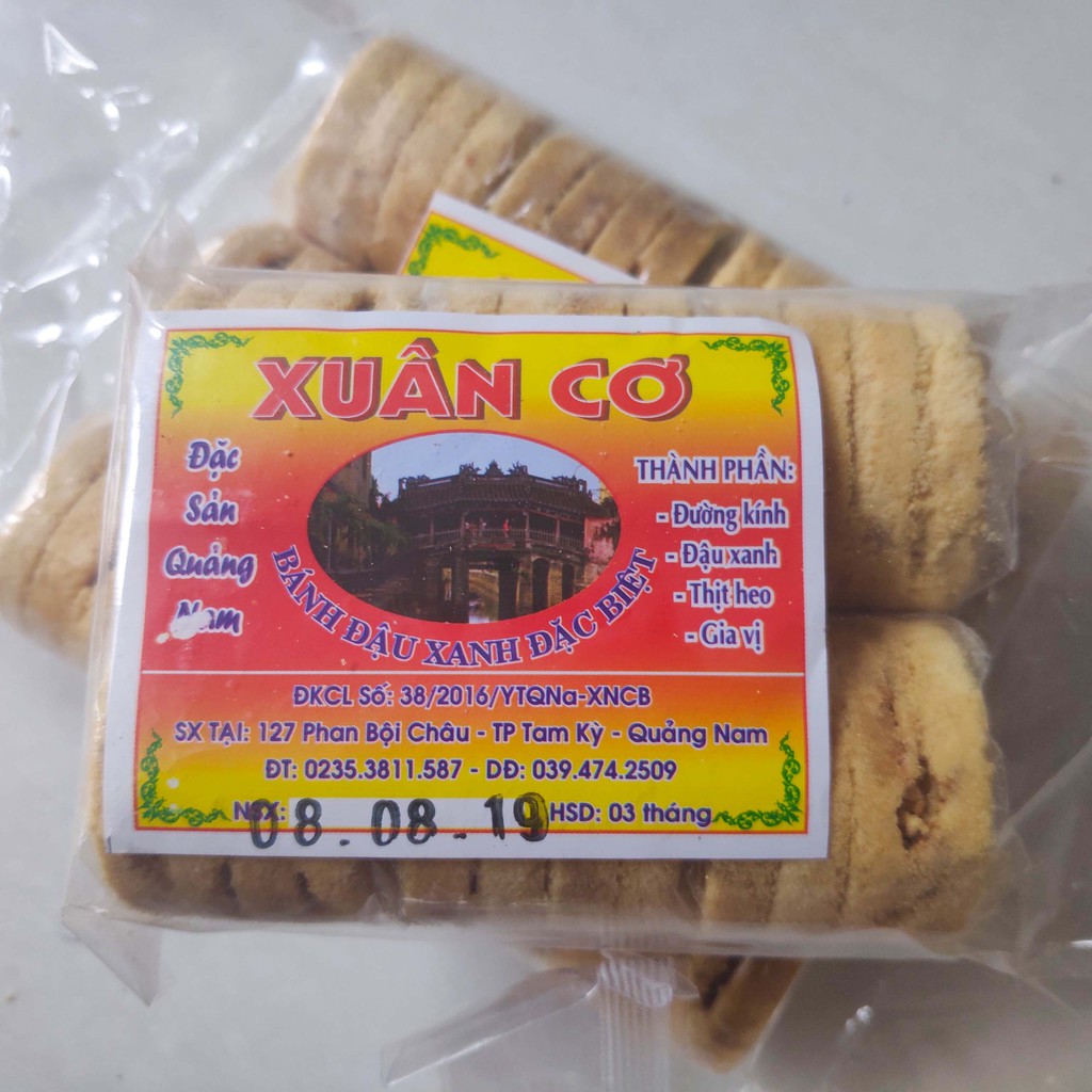 Set 10 gói bánh đậu xanh thịt heo 160g - Bánh đậu xanh Hội An - Bánh đậu xanh mặn