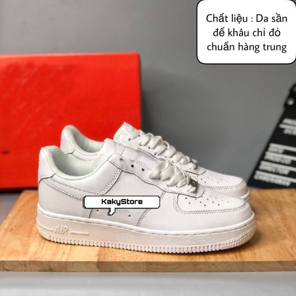 Giày Thể Thao Nam Nữ, Giày Sneaker  AF1 Màu Trắng , Đế Độn Đế Bánh Mì Tăng Chiều Cao Phong Cách Hàn Quốc  -