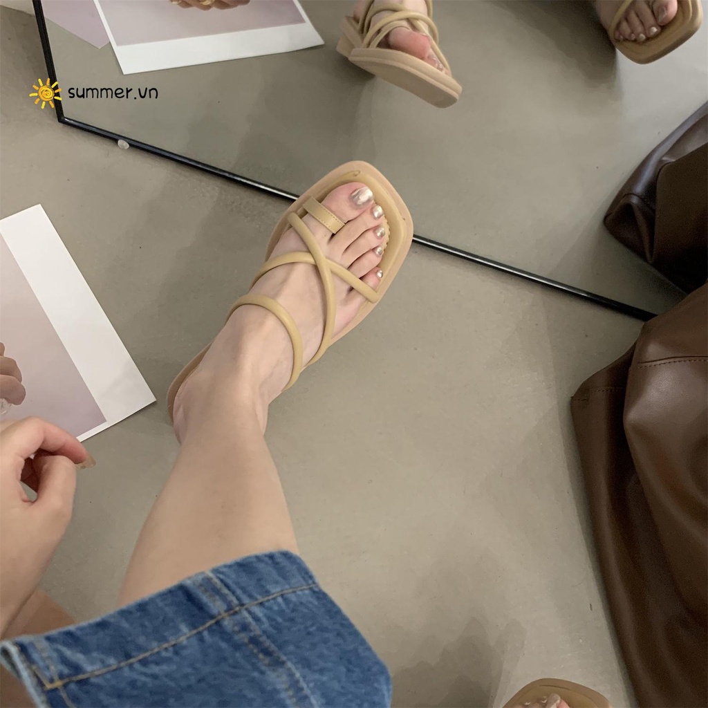 Dép Sandal Hở Ngón Gót Dày Phong Cách Hàn Quốc Thời Trang Mùa Hè Hàng Mới 2022 Dành Cho Bạn Nữ
