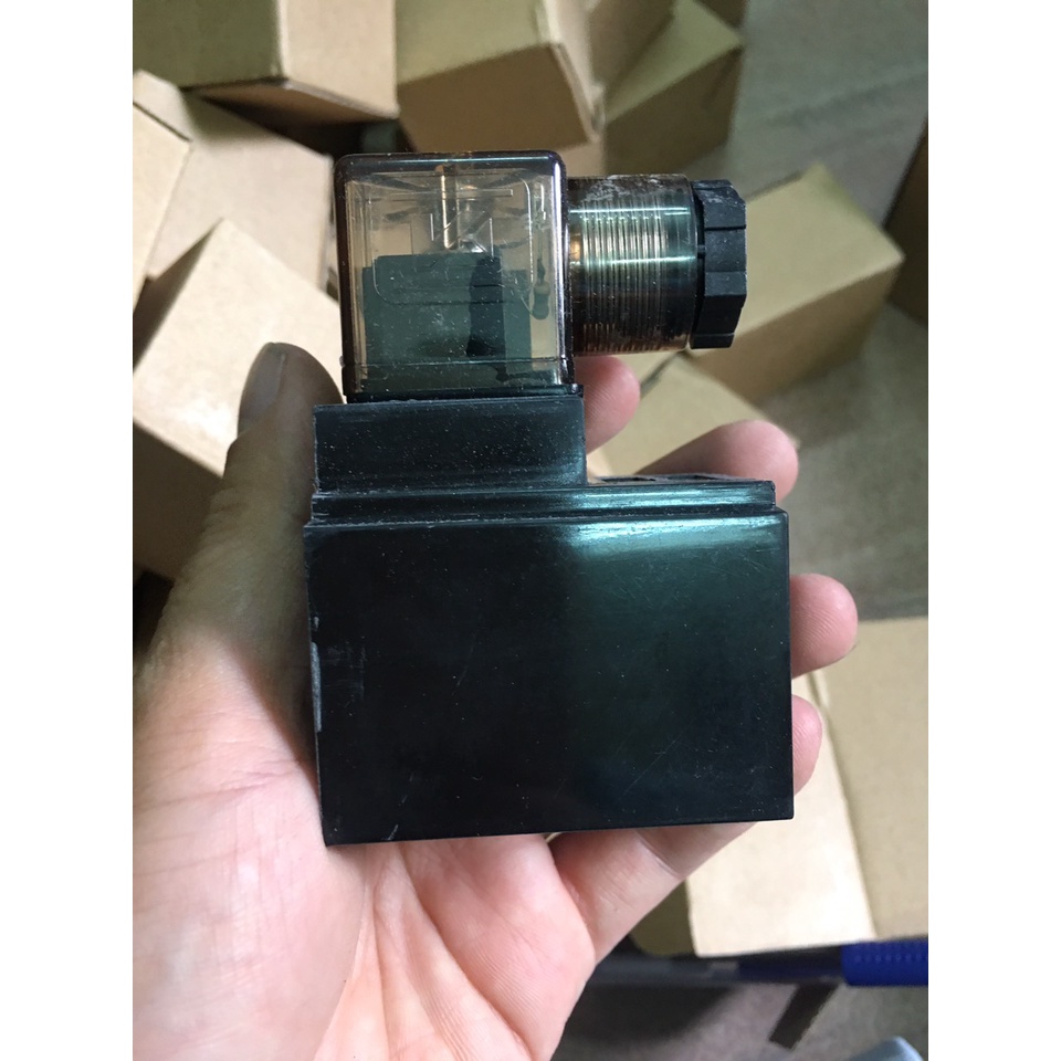 Coil thủy lực size 01, size 02 lỗ 20mm, dài 52mm (lỗ 20x52mm, 220VAC, 110VAC, 24VDC, 12VDC) cuộn điện van thủy lực