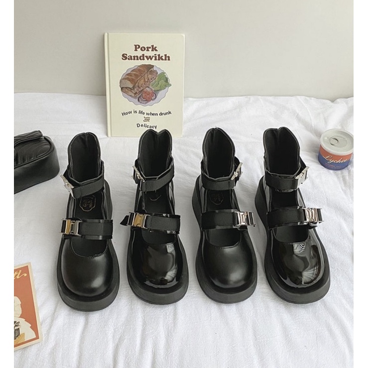 Giày boot chiến binh cao cổ, giày mary jane phong cách lolita cá tính độc lạ thời trang dành cho nữ