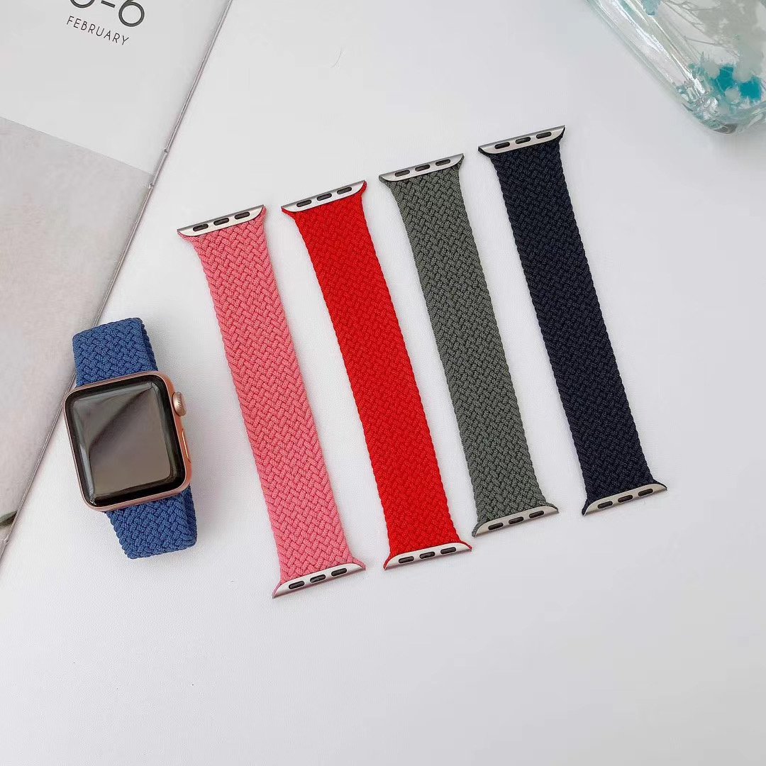 Dây Đeo Tay Bằng Sợi Nylon Cho Đồng Hồ Thông Minh Apple Watch Series 3 4 5 Se 6 2 1 44mm 40mm 38mm 42mm