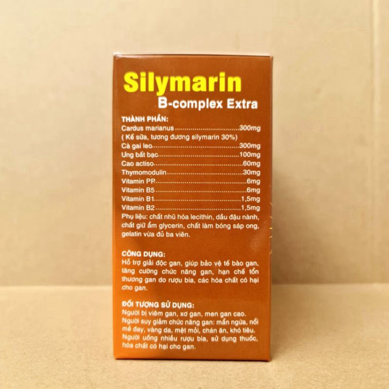 Silymarin B-complex Extra giúp tăng cường giải độc gan, mát gan