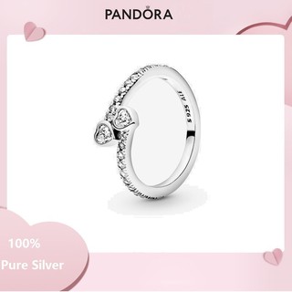 Nhẫn Mạ Bạc 925 Hình Trái Tim Đính Đá Lấp Lánh