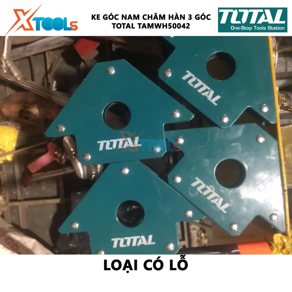 Ke nam châm TOTAL TAMWH50042 Nam châm ke góc hàn 3 góc Lực kéo 50 Lbs, 4 inch, Góc 45 °, 90 °, 135 °, - 30/T định hình c