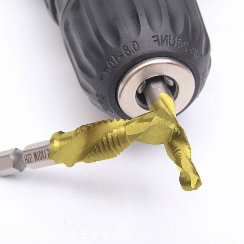 Bộ 6 mũi khoan taro chuôi lục tạo ren phủ titan(titanium) sắc bén, taro xoắn m3,m4,,m5,m6,,m8,m10-sẵn hàng giá rẻ