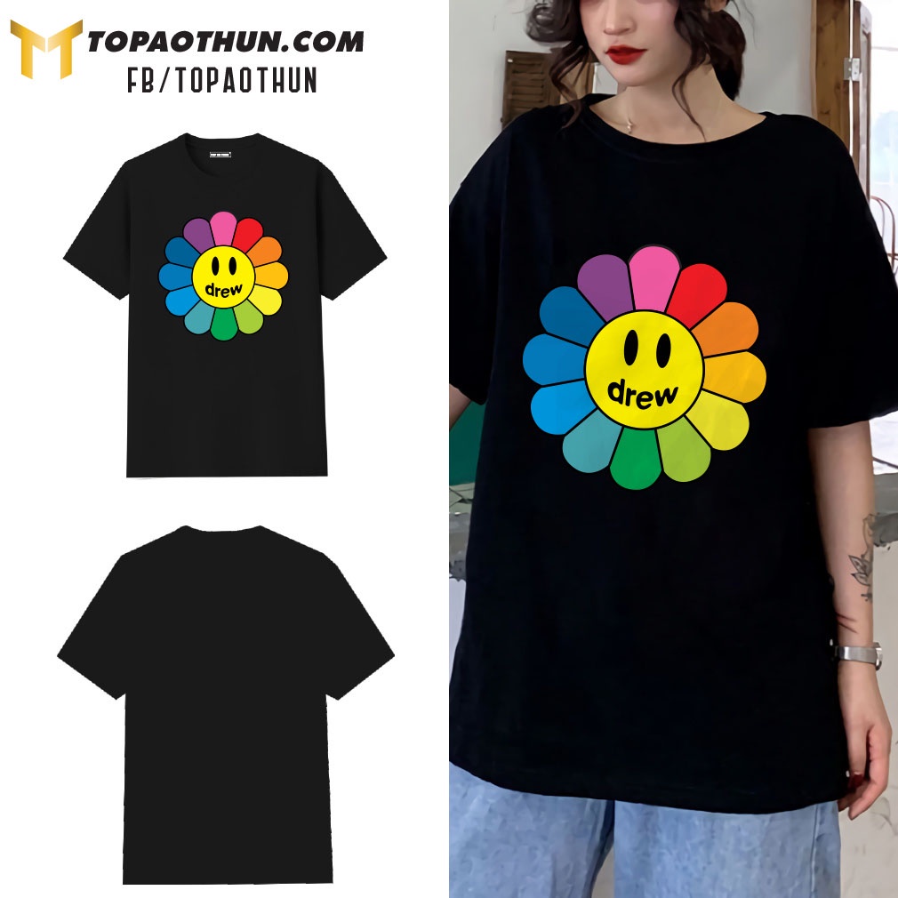 Áo thun Drew hoa - Unisex - Top áo thun Cam kết chất lượng sản phẩm