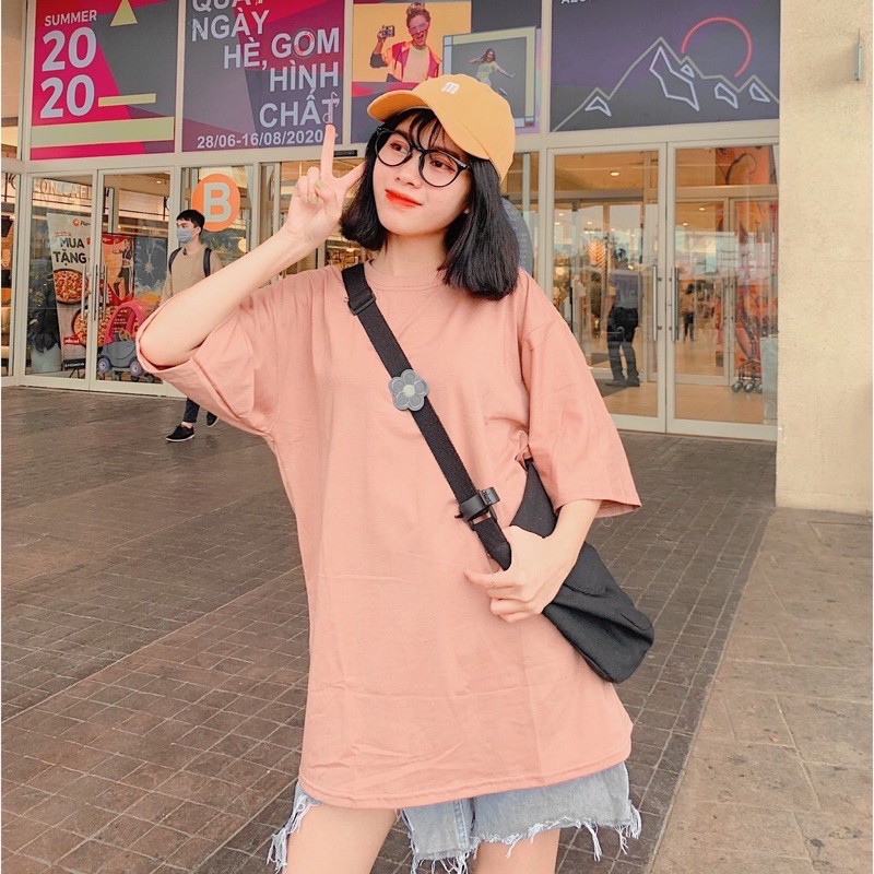 Áo Thun Unisex Trơn Nam Nữ Tay Lỡ Oversize Form Rộng 8 Màu