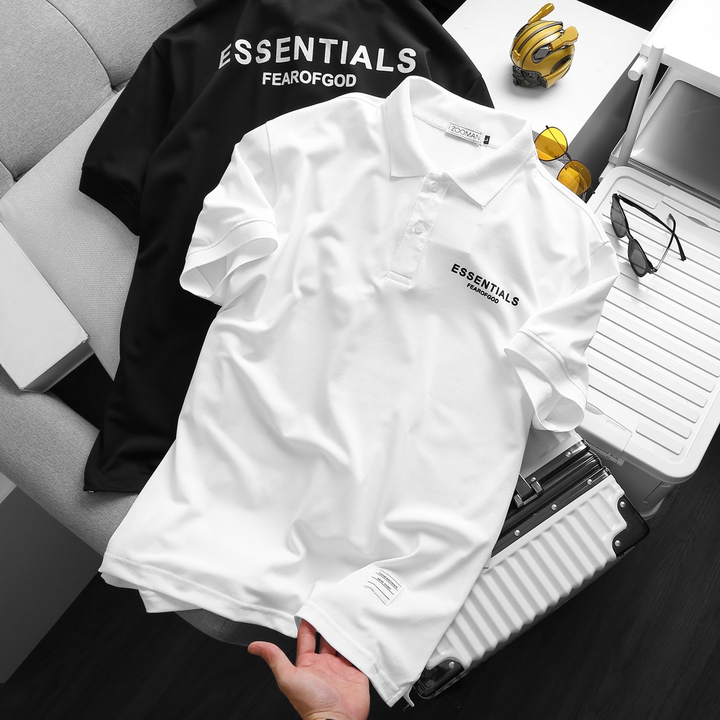 Áo polo nam ESSENTIALS chất vải cotton cá sấu cao cấp, áo nam tay ngắn mùa hè