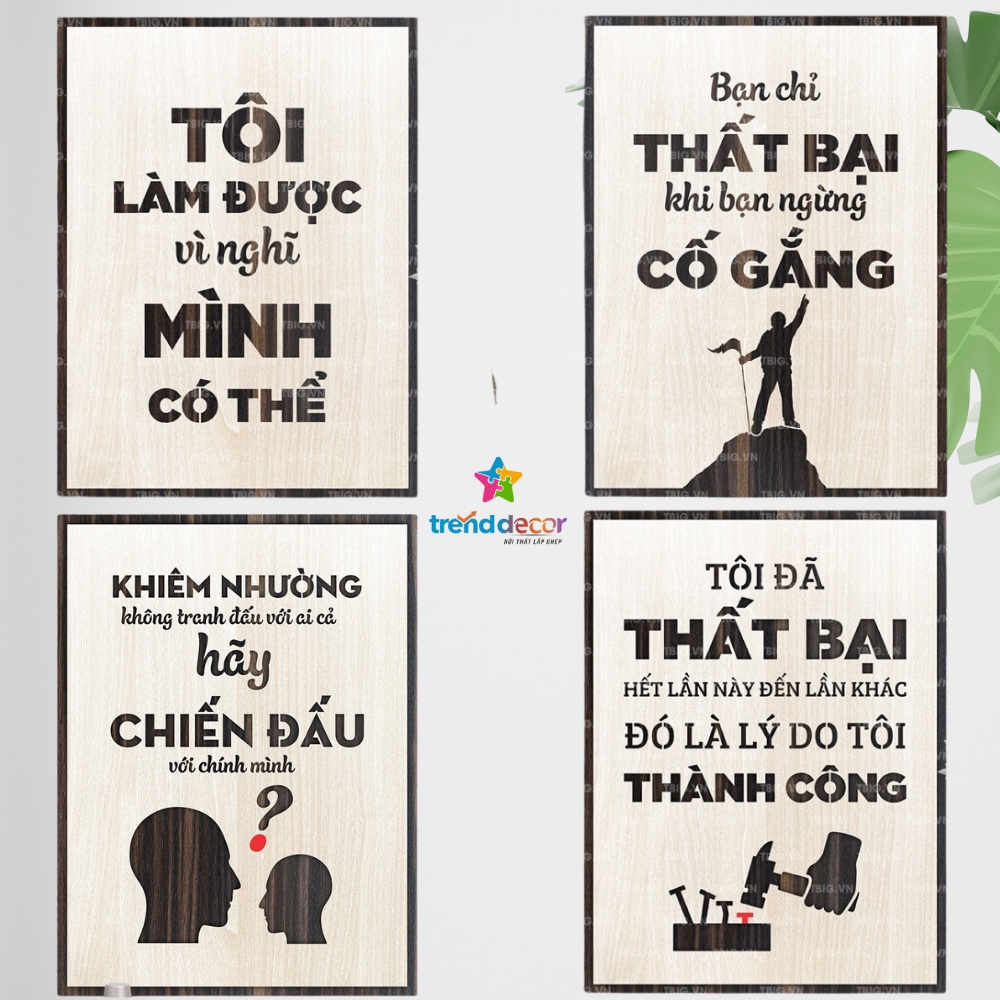 Tranh gỗ treo tường, tranh gỗ decor tạo động lực truyền cảm hứng dùng trang trí văn phòng, phòng khách