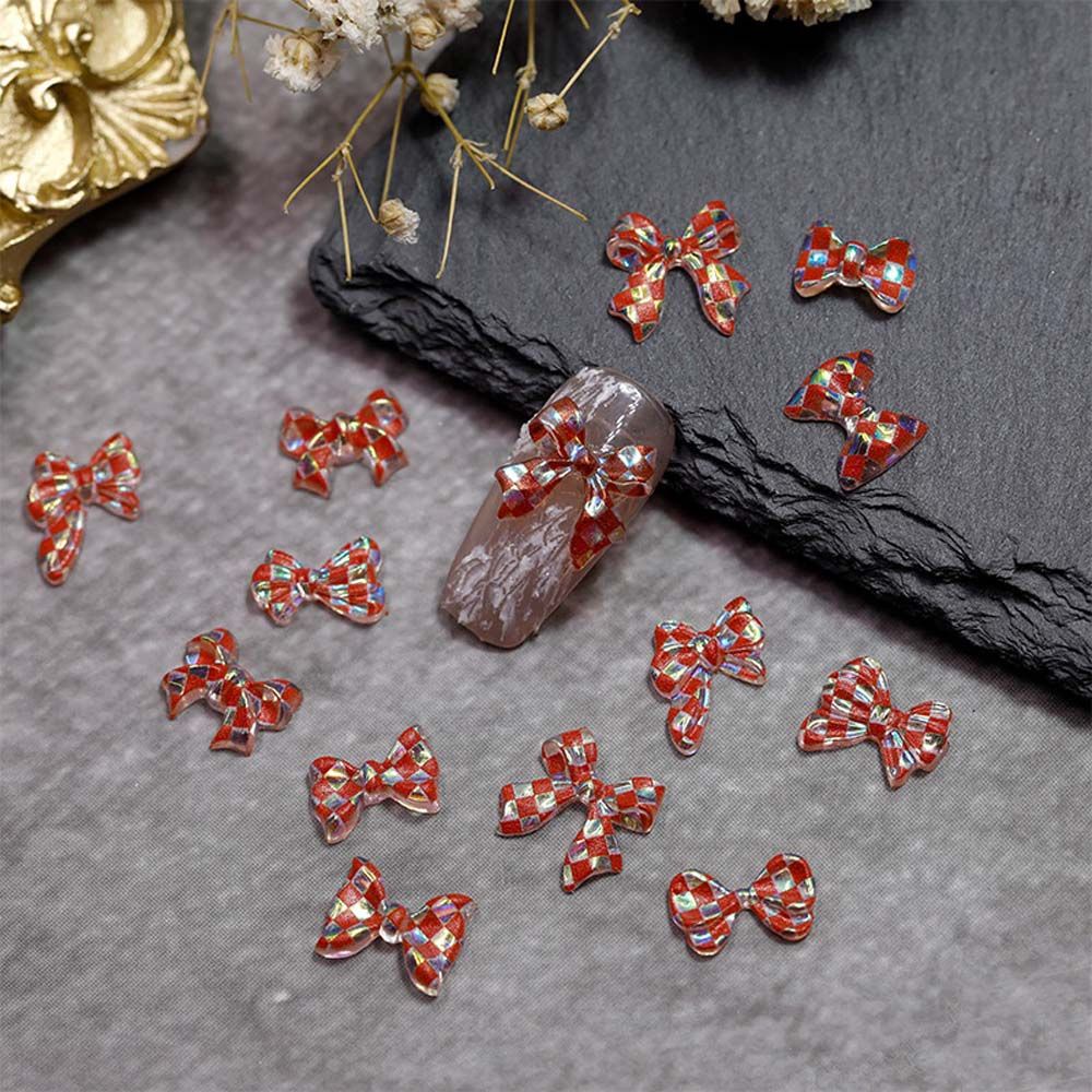 [Hàng mới về] Bộ hạt phụ kiện trang trí móng tay hình nơ nhiều màu sắc phong cách Nhật Bản đáng yêu