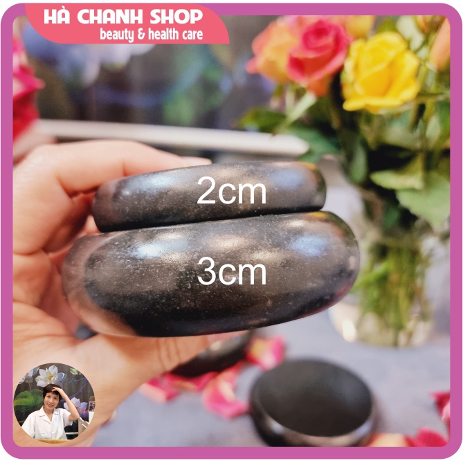 Đá Nóng Massage Body Cỡ Lớn Đá Núi Lửa Hình Tròn 10*10cm  Và Hình Ô Van 12*8cm Dày 3cm Giữ Nhiệt Lâu Dài Hơn