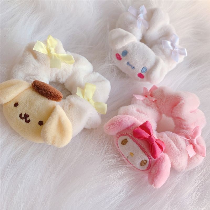 Cột Tóc Scrunchies Bông Họat Hình Cinnamoroll My Melody Kuromi Kitty