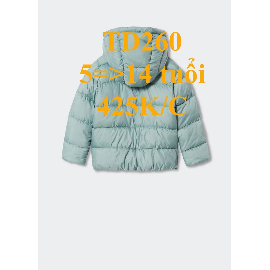 * Mã TD260: Áo phao 3 lớp  có mũ dư xịn đét bé gái, chất phao mềm mặc rất thích BC 7465