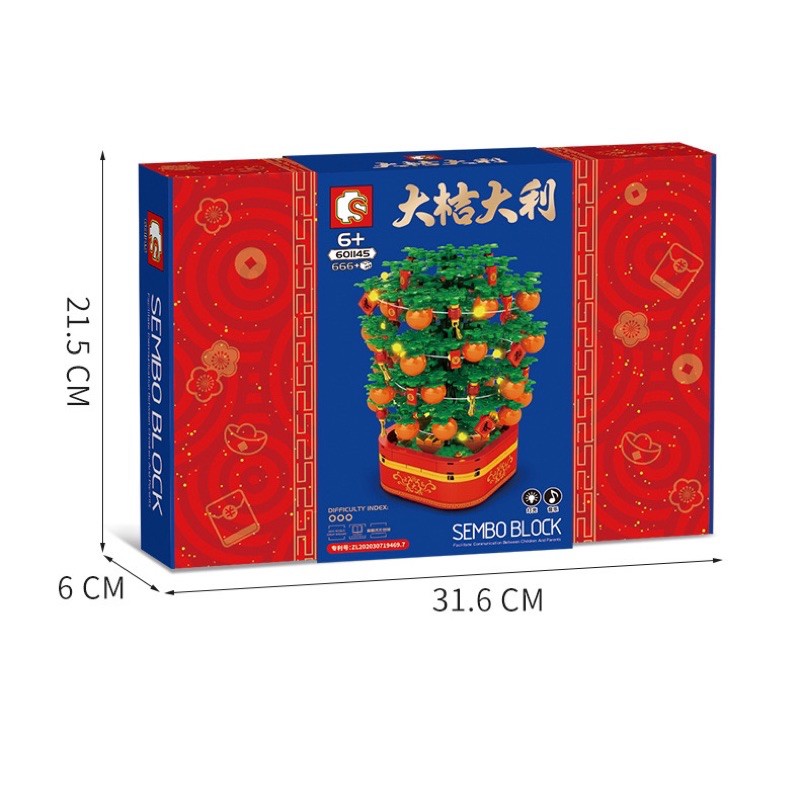 ĐỒ CHƠI LẮP GHÉP  CÂY QUẤT CẦU LỘC NĂM MỚI