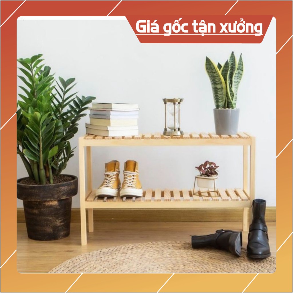 [Giá Xưởng] Kệ Gỗ Đa Năng 2 Tầng - Kệ Đầu Giường - Kệ Để Giày Gỗ Thông - Dài 80cm