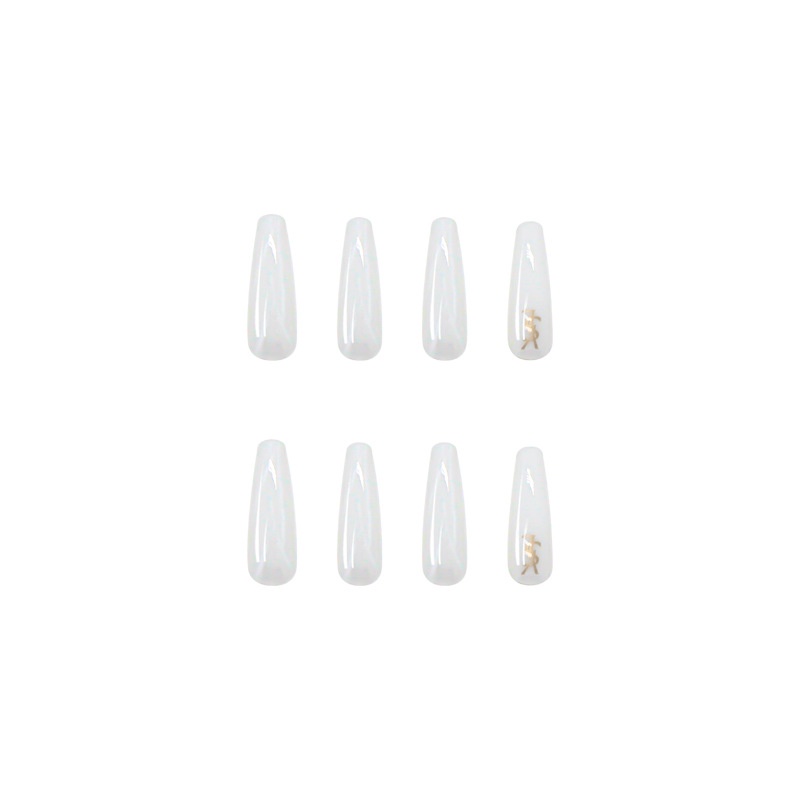 3520 YUKEHUI bộ móng tay giả set móng giả trong suốt móng tay giả đính nơ móng tay giả dài vuông móng tay giả dài đính đá  móng tay giả trắng