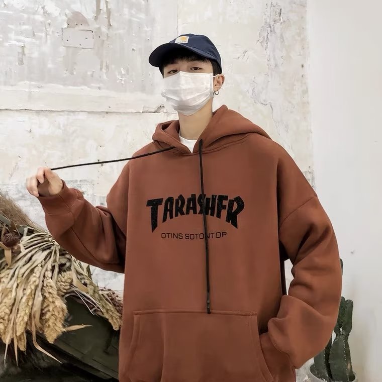 Áo Hoodie Dáng Rộng In Chữ Thời Trang Hàn Quốc Chất Lượng Cao Size M-5XL Cho Nam