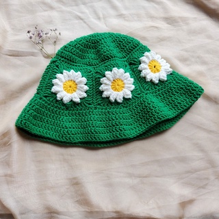 Nón bucket len hoa cúc daisy
