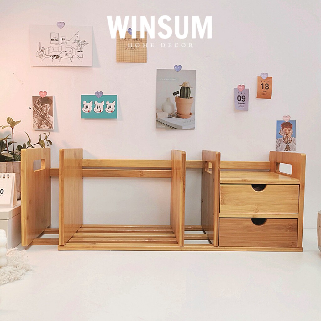 Giá Sách Gỗ Để Bàn Có Thanh Trượt Thay Đổi Chiều Dài - Winsum.decor | BigBuy360 - bigbuy360.vn