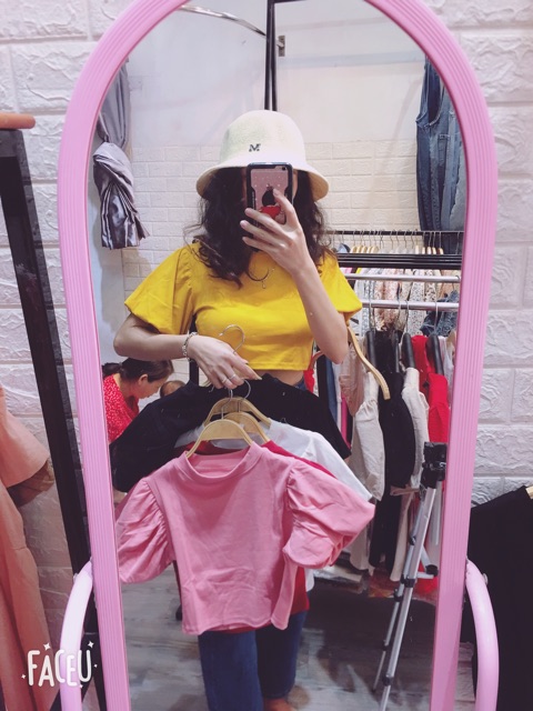 Áo tay phồng croptop