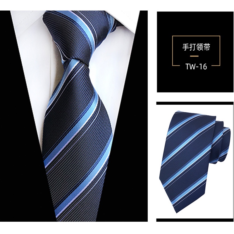 Cà Vạt Kẻ Sọc Màu Xanh Navy Thời Trang Công Sở Cho Nam [Giao Hàng Trong 24 Giờ]