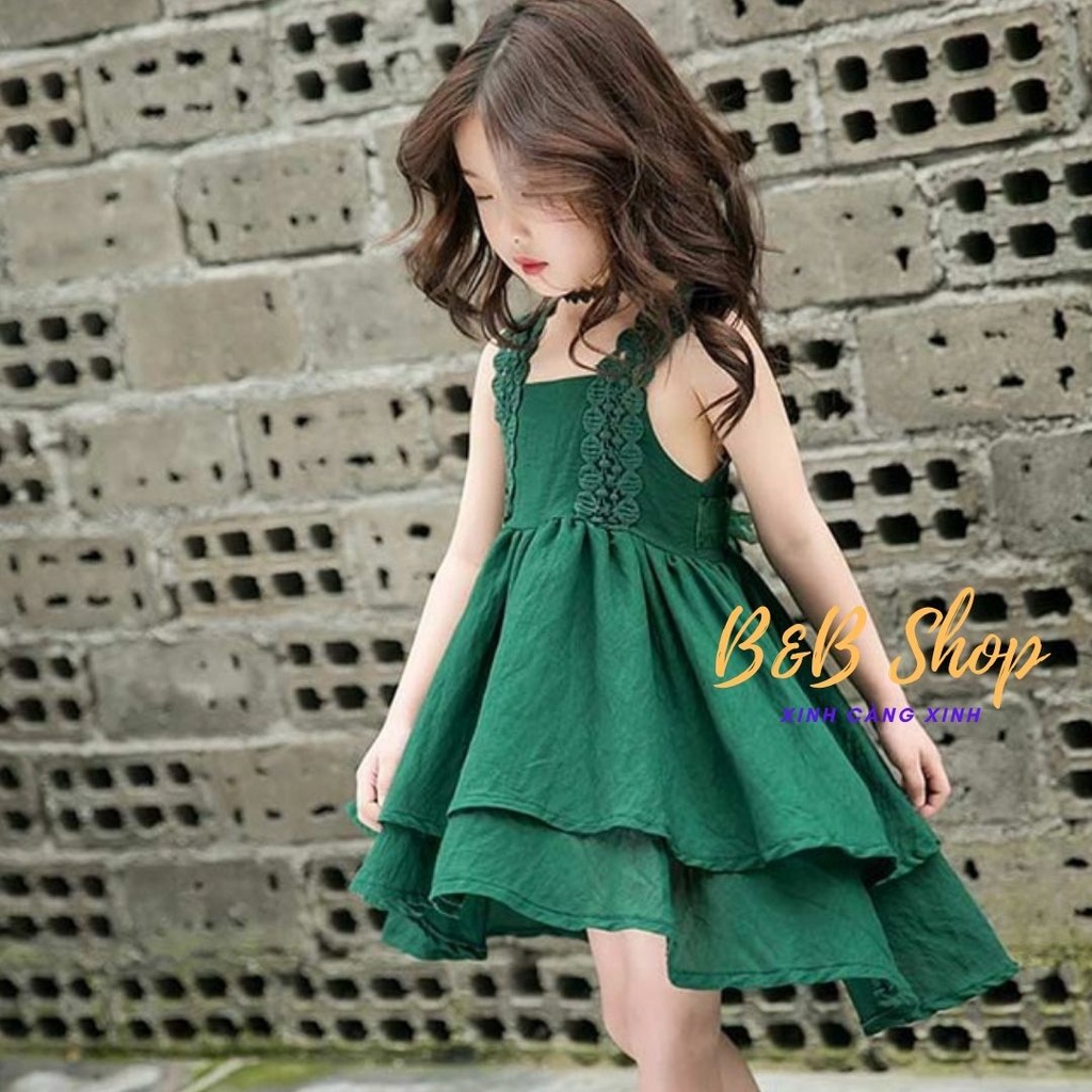 Đầm Bèo Tầng Trẻ Em  Váy Có Nơ Buộc Thân Sau Bé Gái Cực Xinh Cực Mịn Mát  Hàng Chuẩn Bao Đổi Trả Mua Được Kèm Quà Tặng