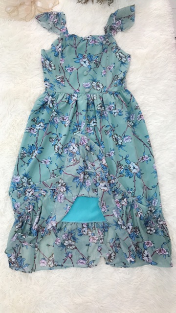 VÁY VOAN LỤA HOA ĐUÔI CÁ DÁNG MAXY ( ảnh tự chụp- có video quay) | BigBuy360 - bigbuy360.vn