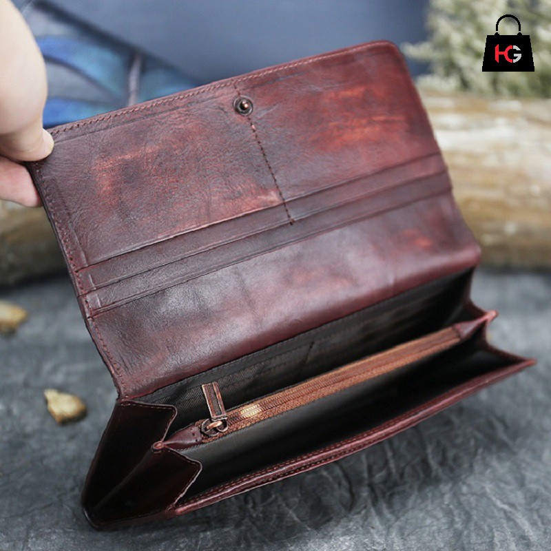 Ví Cầm Tay Nữ Cao Cấp Da Thật Hàng Gia Công Size 19cm Bảo Hành 12 Tháng