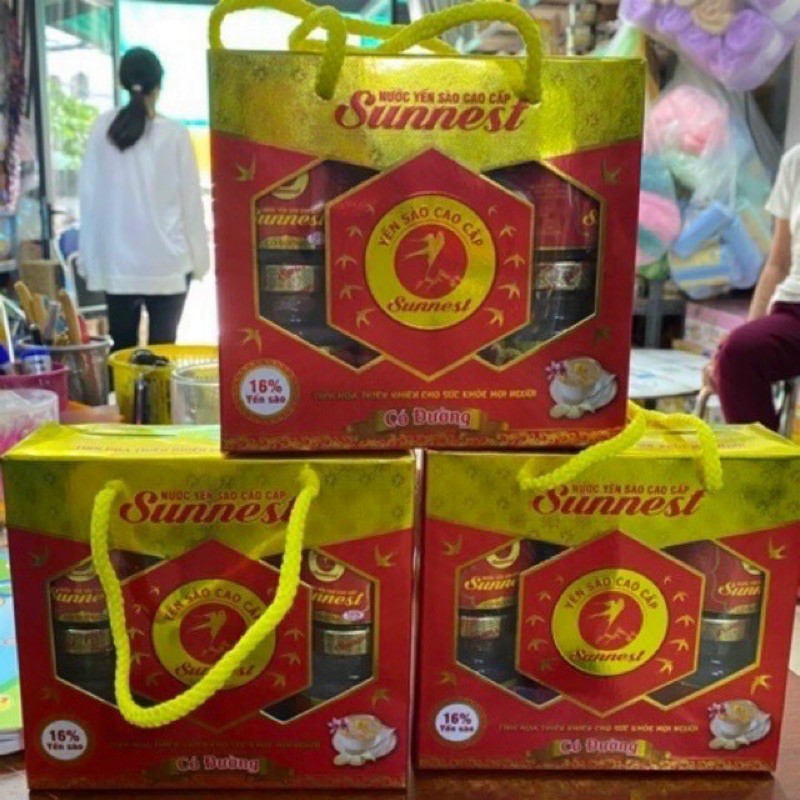 LỐC 6 HỦ YẾN XÀO CAO CẤP SUNSET 16% YẾN