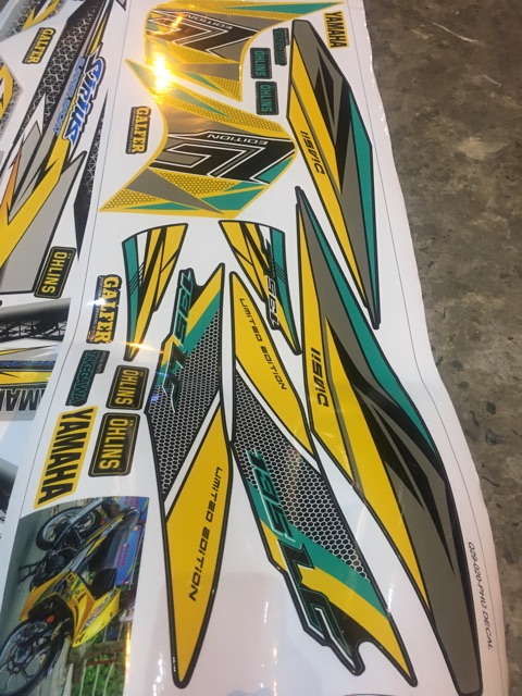 Tem rời Exciter 135 Vàng decal trắng sữa -1