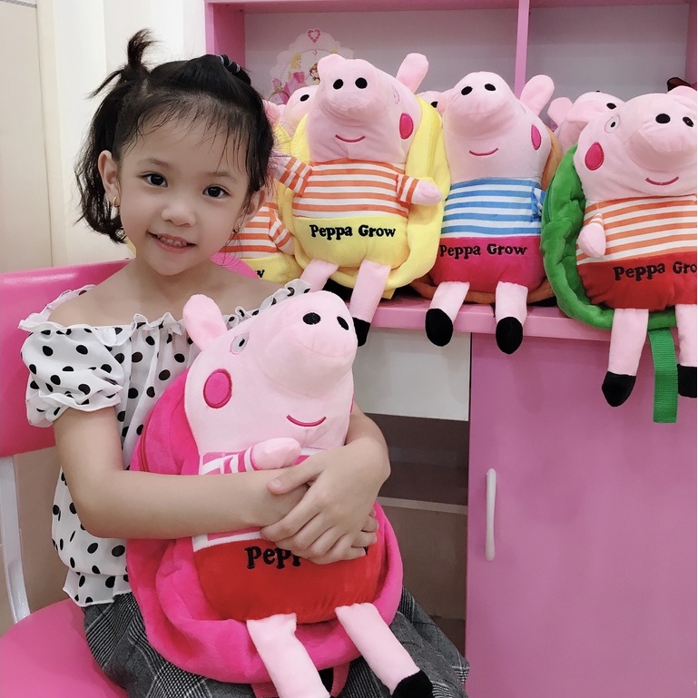 Balo cho bé hình heo PEPPA cực xinh xắn và mềm mịn - Mã: BEP026