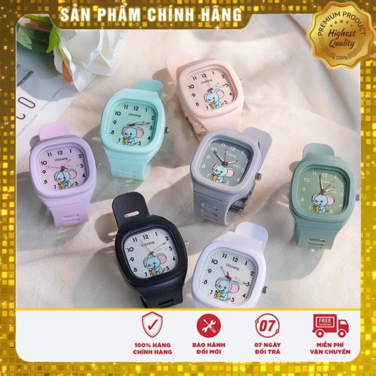 🔥 FREESHIP 🔥 Đồng hồ đeo tay dây silicon mặt vuông hoạ tiết hoạt hình dễ thương cho bé