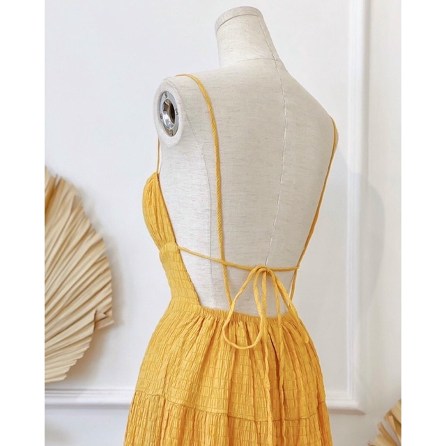 Đầm maxi (có bigsize) Lyn hở lưng đi biển dạo phố chụp hình sống ảo cực đỉnh kèm clip và ảnh thật ph