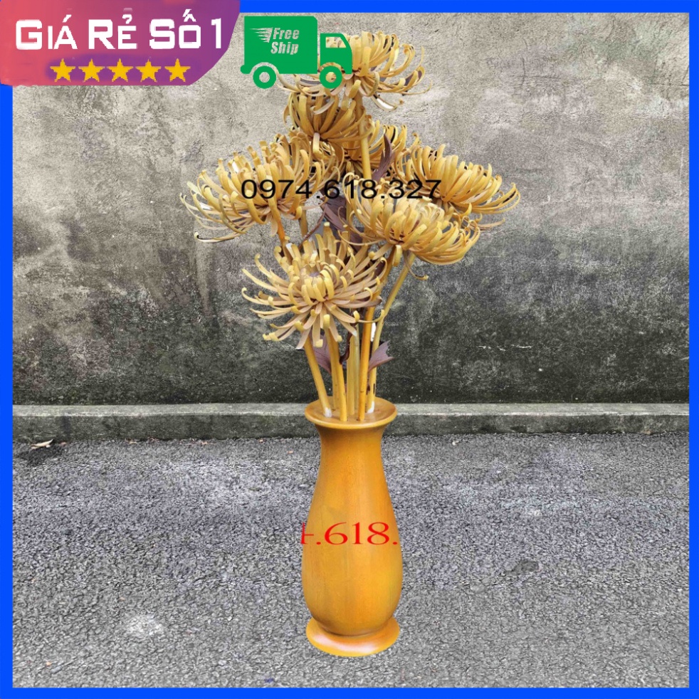 Bình Hoa Cúc 7 Cành Trang Trí Gian Thờ Cao 61cm